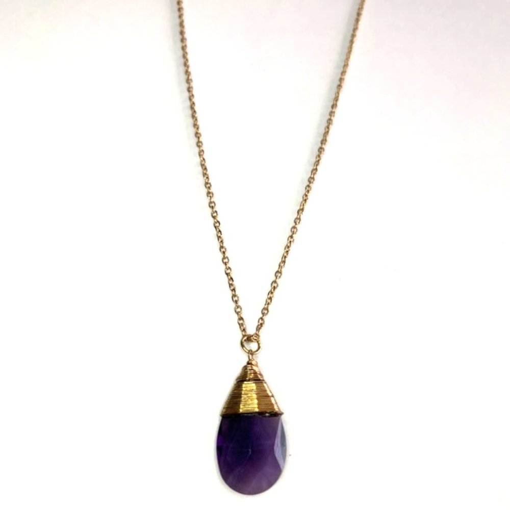 Purple Stone Drop Necklace or Bundle 3/$30